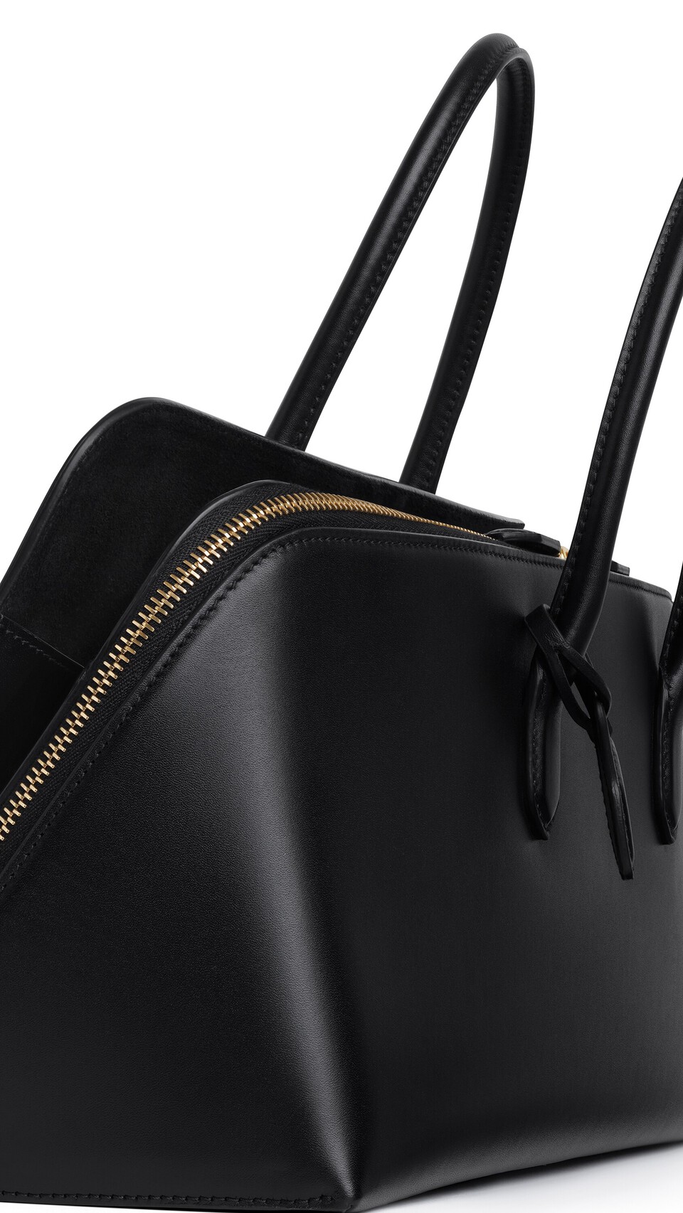 ALA&Iuml;A DELTA MEDIUM BAG IN BOX CALFSKIN BLACK - View 3