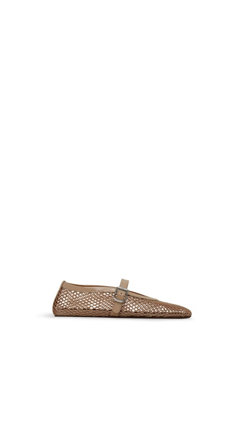 ALA&Iuml;A BALLET FLATS IN FISHNET LIGHT NUDE