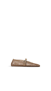 LIGHT NUDE - ALA&Iuml;A BALLET FLATS IN FISHNET