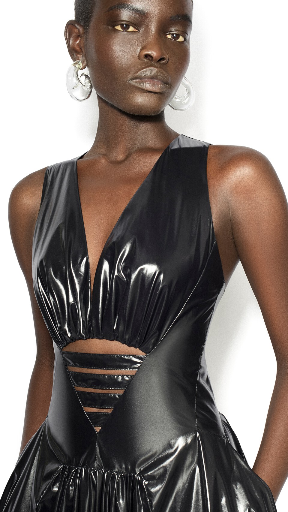 ALA&Iuml;A DEESSE NYLON DRESS BLACK - View 4