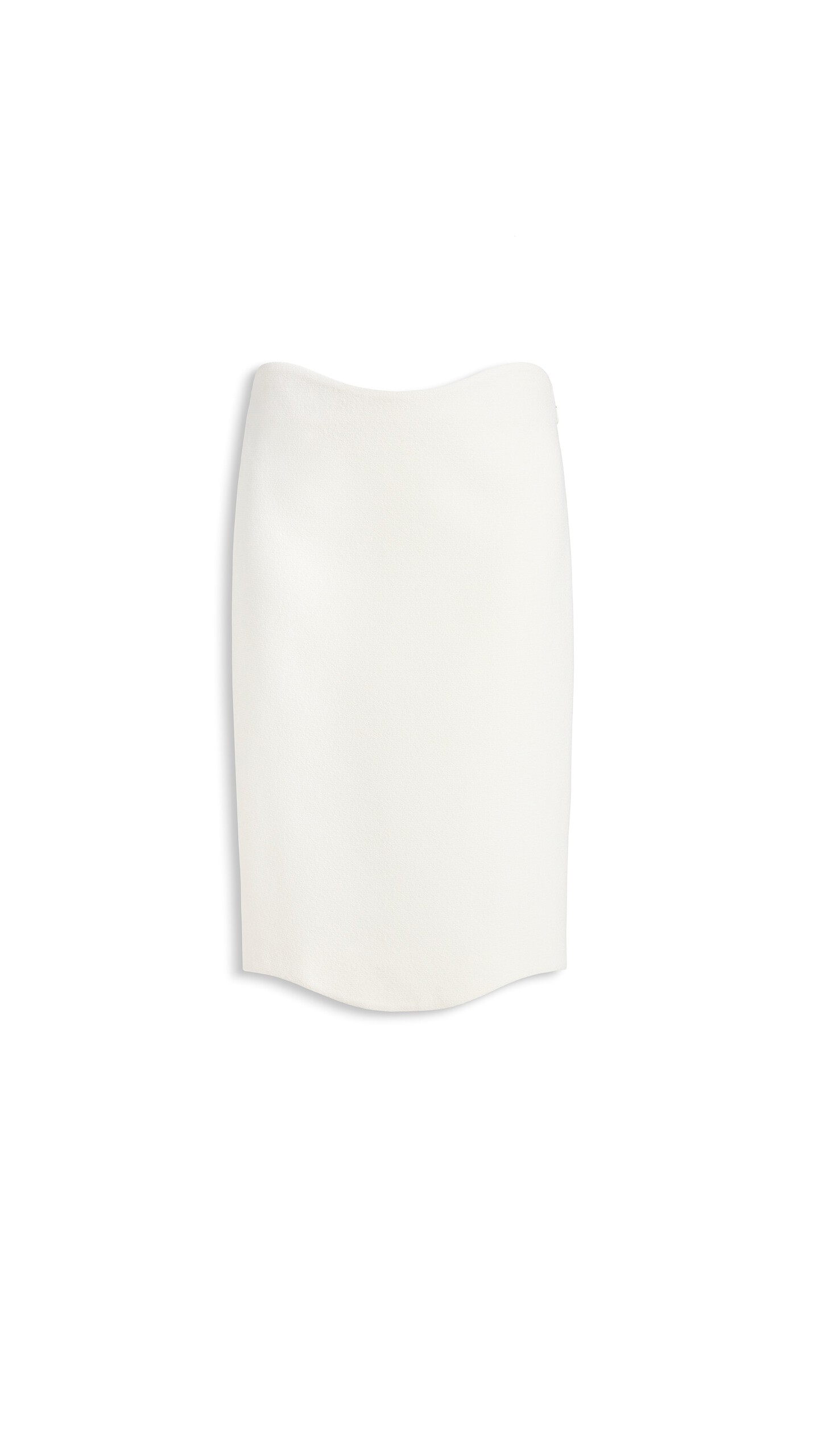 ALA&Iuml;A CURVED WOOL CREPE SKIRT IVORY
