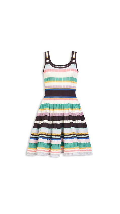 ALA&Iuml;A MULTICOLOR CRINOLINE DRESS MULTICOLORED