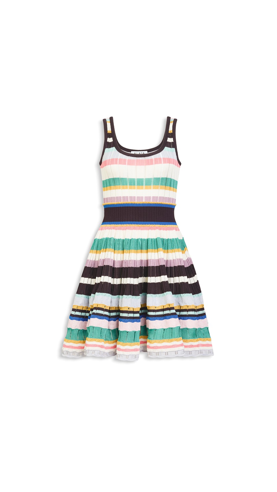 ALA&Iuml;A MULTICOLOR CRINOLINE DRESS MULTICOLORED