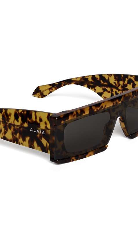 ALA&Iuml;A RECTANGULAR MASK SUNGLASSES HAVANA YELLOW - View 2