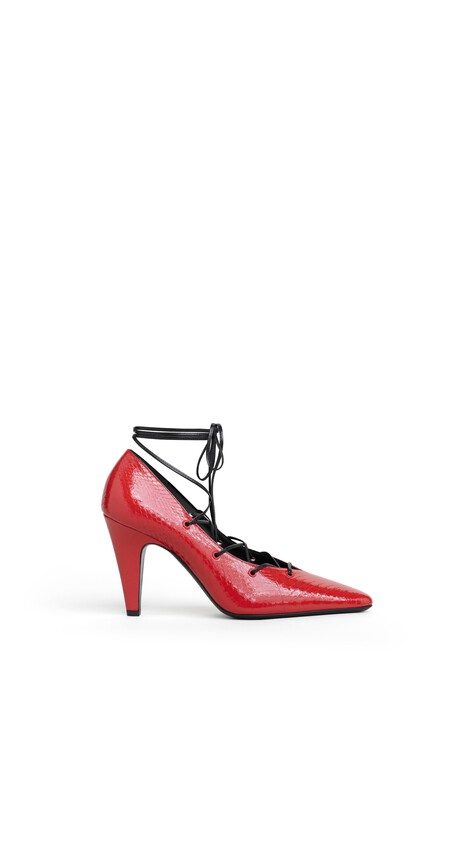 ALA&Iuml;A CONE LACED PUMPS IN AYERS LEATHER BURNT ORANGE