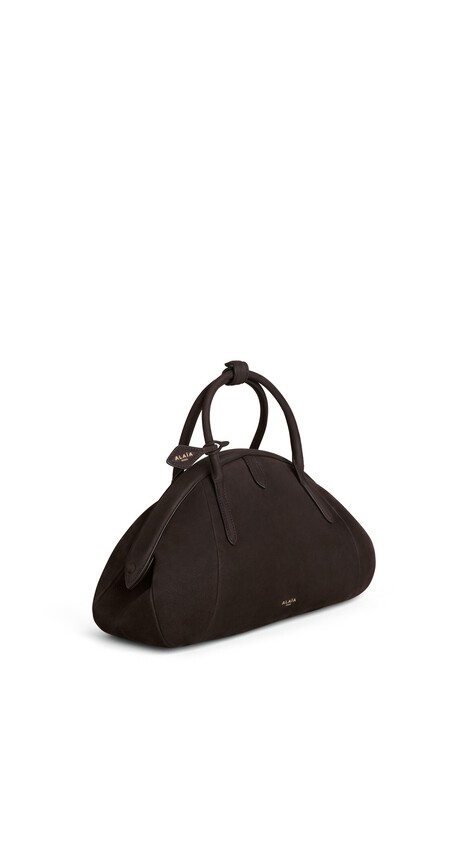 ALA&Iuml;A PURSE TOP HANDLE BAG IN NUBUCK DARK BROWN - View 2