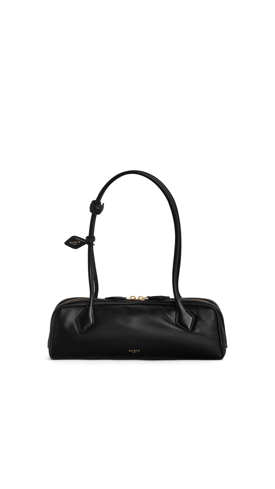 ALA&Iuml;A LE TECKEL MEDIUM BAG IN PADDED LEATHER BLACK