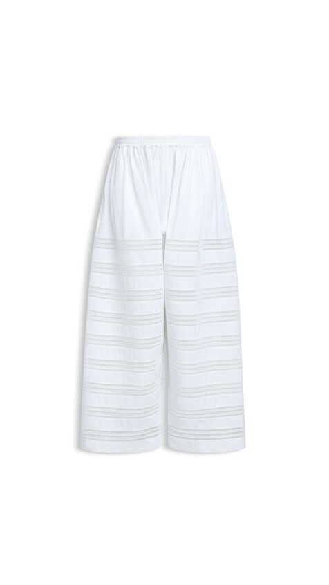 ALA&Iuml;A ROUND POPLIN PANTS WHITE