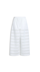 WHITE - ALA&Iuml;A ROUND POPLIN PANTS