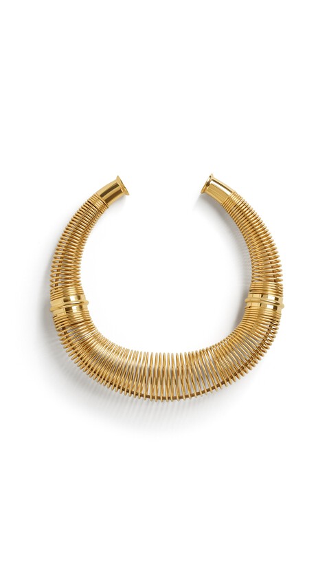 ALA&Iuml;A SPIRAL TORQUE NECKLACE YELLOW GOLD METALS