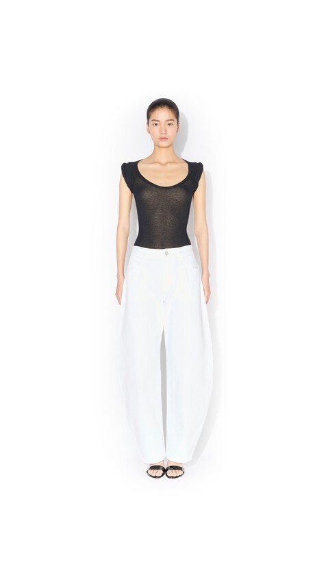 ALA&Iuml;A CASHMERE-BLEND JERSEY BODYSUIT BLACK - View 2