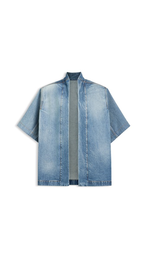 ALA&Iuml;A DENIM REVERSE JACKET FADED BLUE