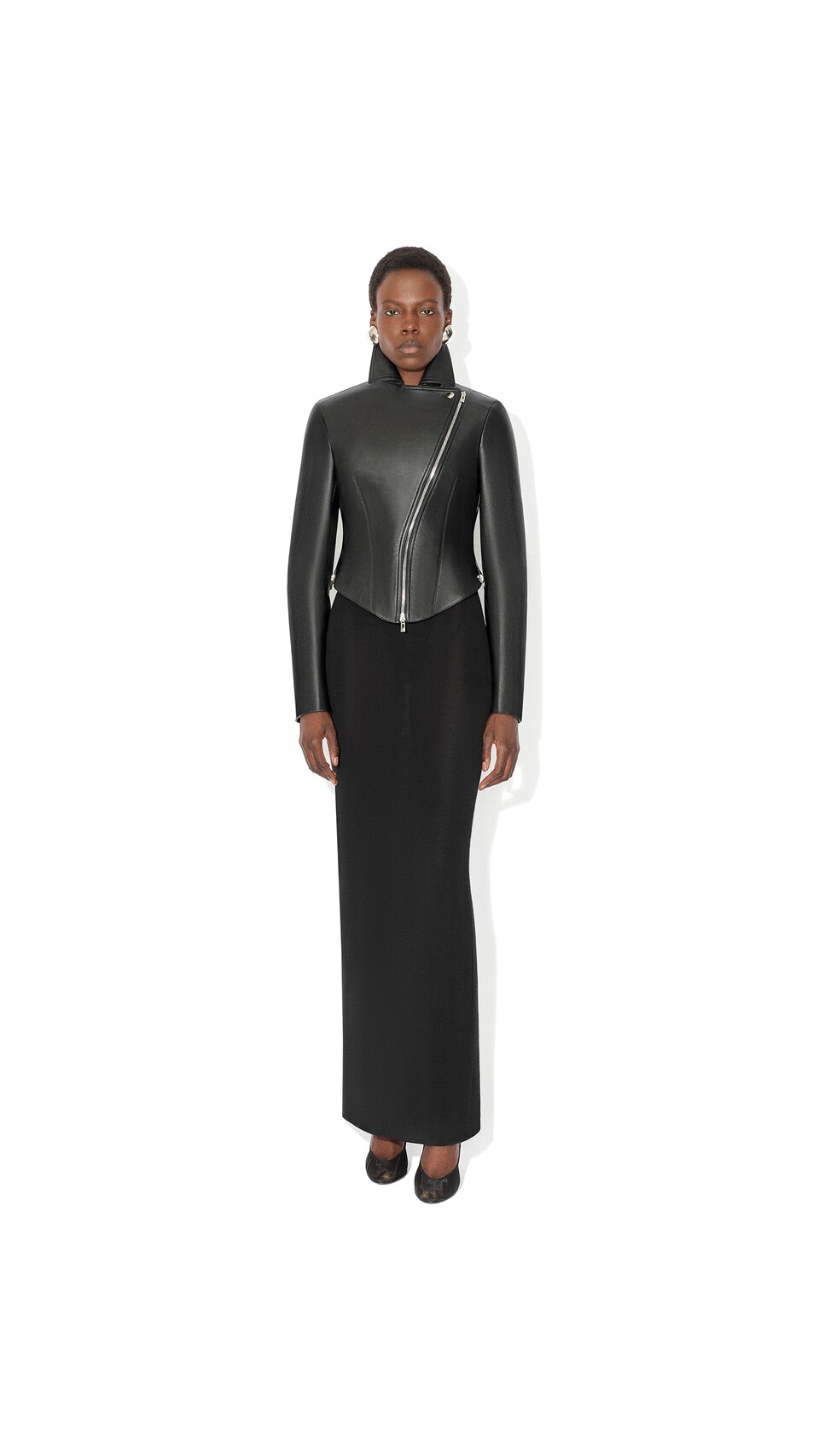 ALA&Iuml;A BIKERJACKE AUS LAMMLEDER ALAIA SCHWARZ - View 2