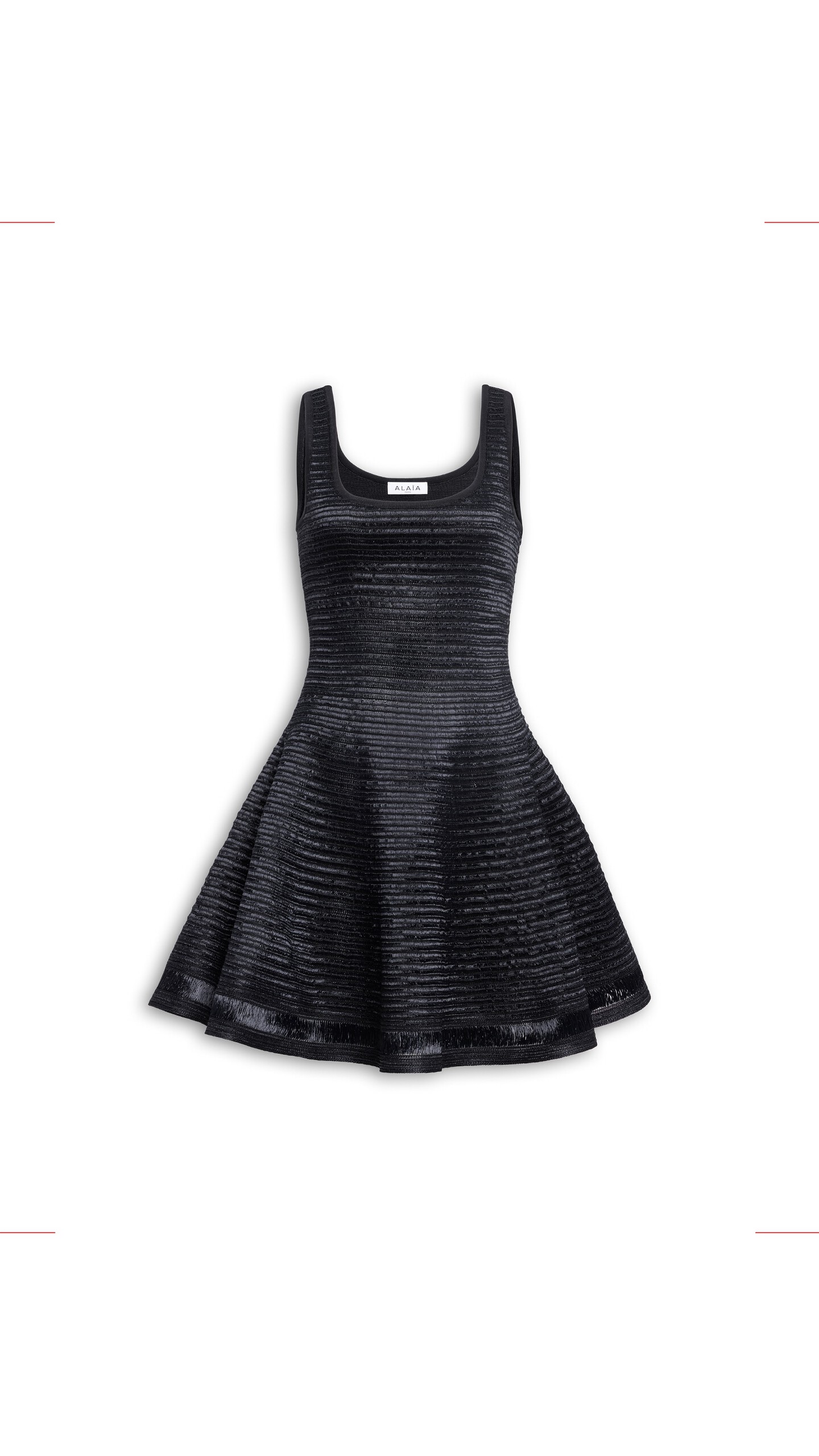 ALA&Iuml;A KNITTED SKATER DRESS BLACK