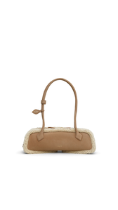 CAMEL - ALA&Iuml;A LE TECKEL MEDIUM BAG IN MERINO SHEARLING