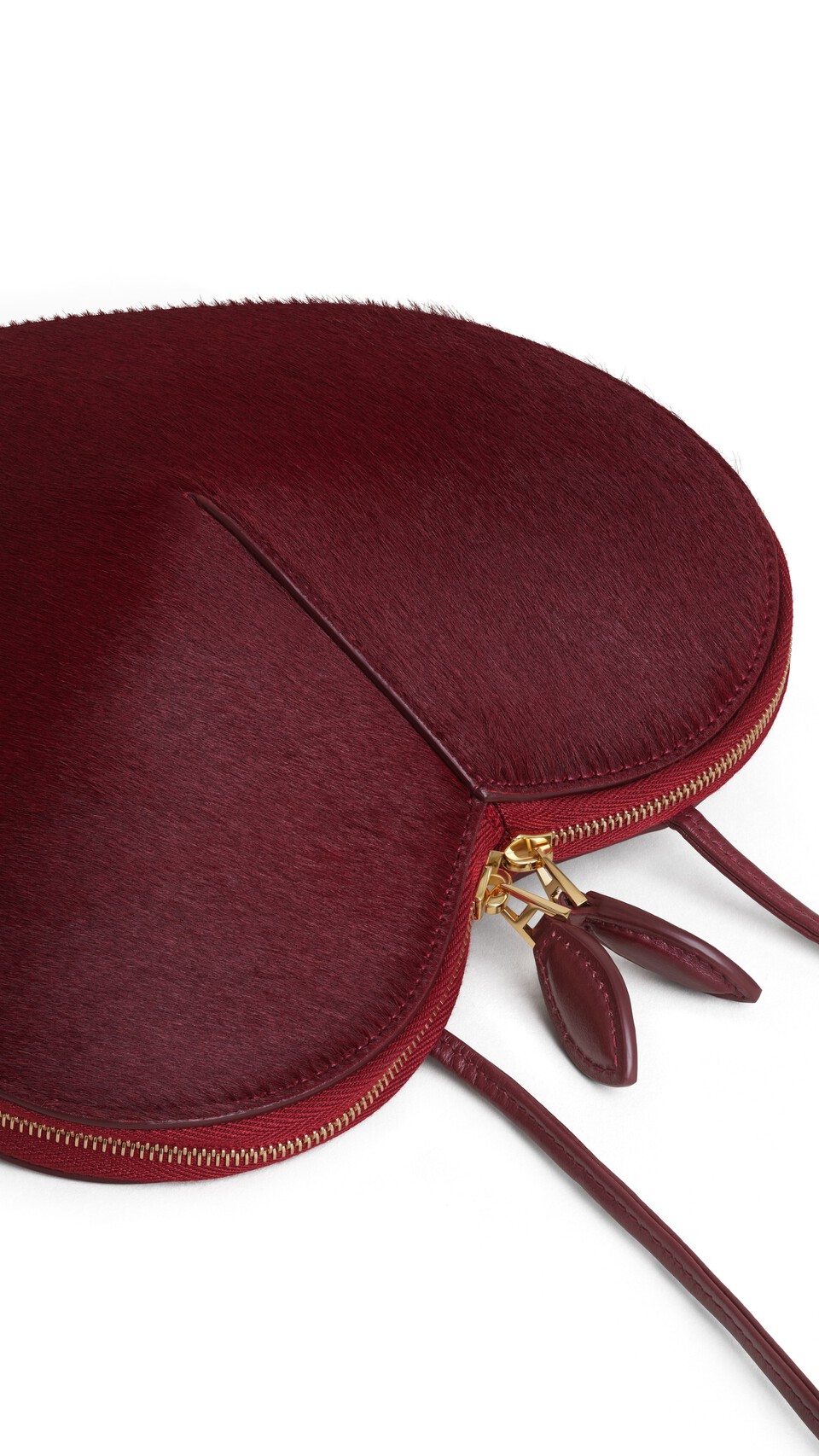 ALA&Iuml;A LE COEUR BI-MATERIAL IN HAIRCALF CHERRY - View 4