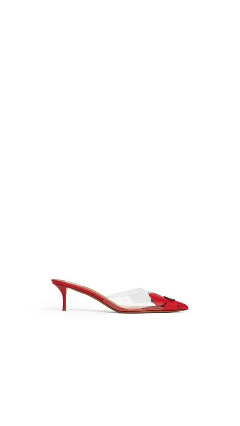 ALA&Iuml;A BLOOM MULES IN CALFSKIN RED