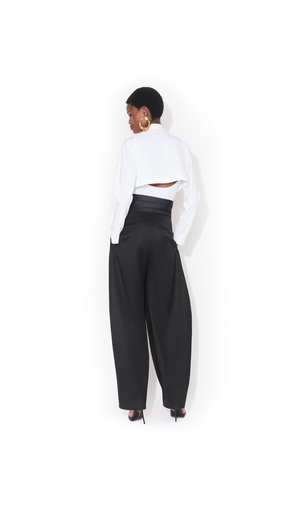 ALA&Iuml;A LAYER COTTON POPLIN SHIRT WHITE - View 3