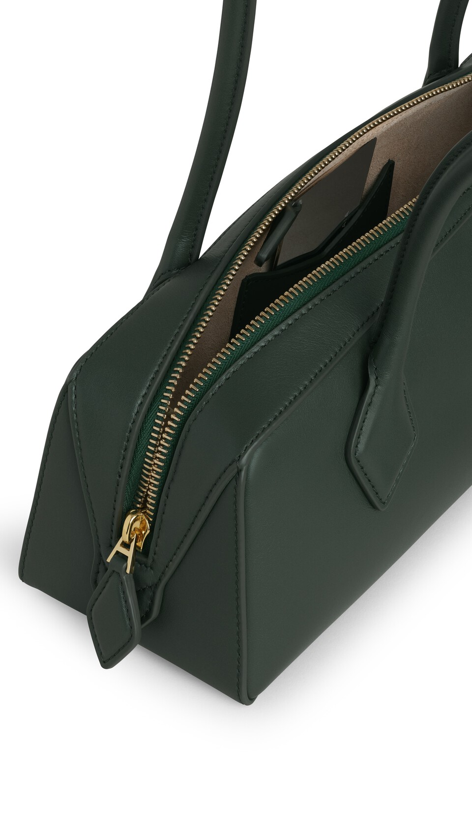 ALA&Iuml;A LE TECKEL MEDIUM BAG IN CALFSKIN LICHEN - View 3