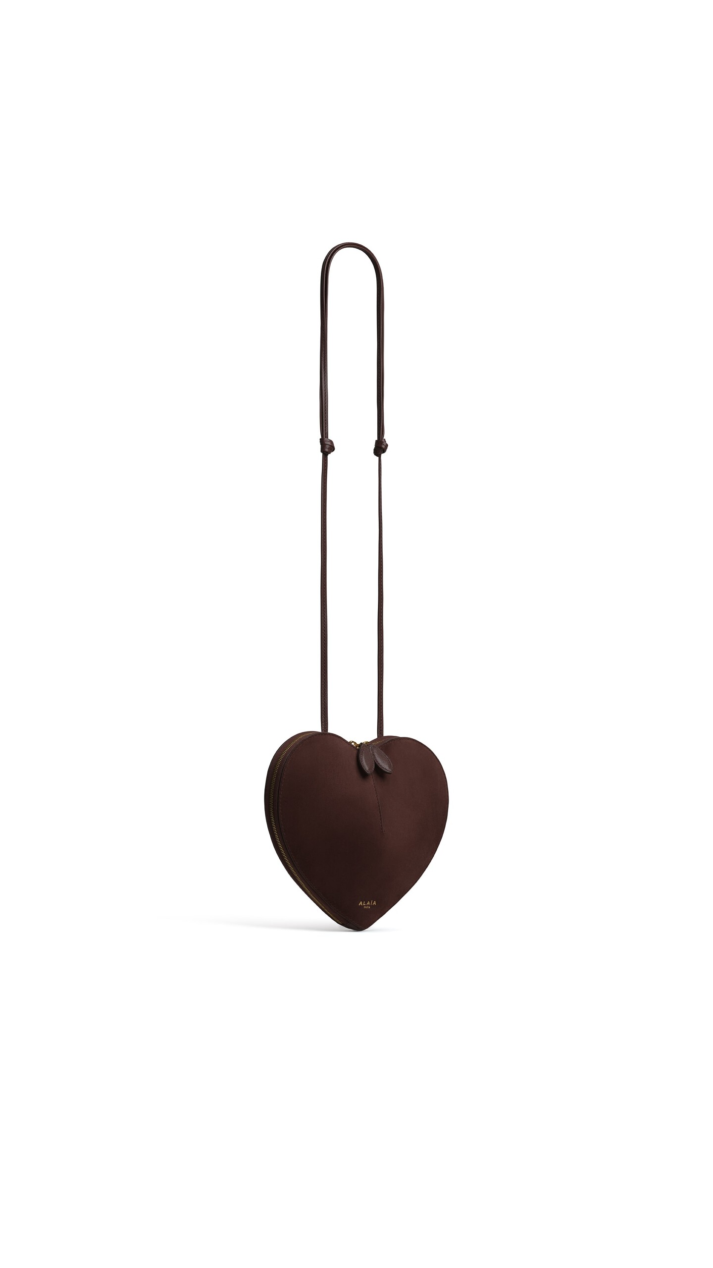 ALA&Iuml;A LE C&OElig;UR BI-MATERIAL BAG IN LEATHER BROWN - View 2