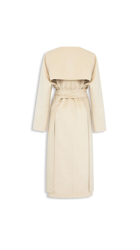 ALA&Iuml;A DOUBLE FACE CASHMERE COLLARLESS COAT BEIGE - View 2