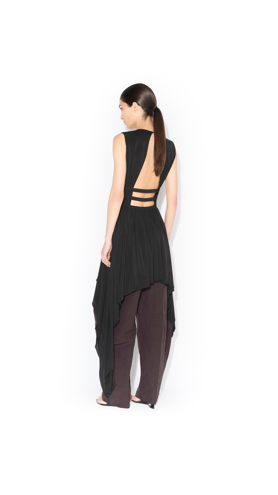 ALA&Iuml;A PAPER-TOUCH POPLIN ROUND PANTS EGGPLANT - View 3