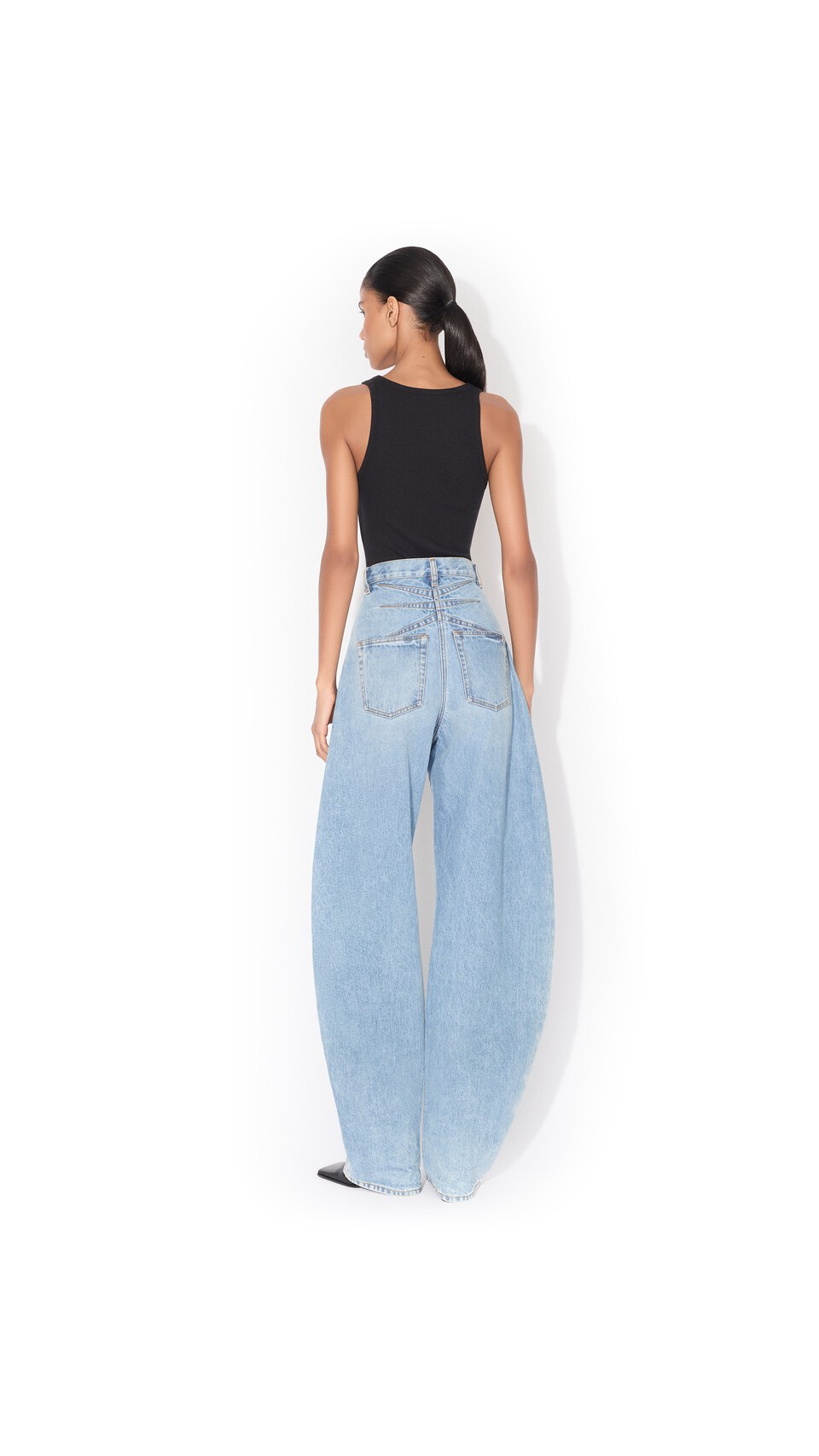 ALA&Iuml;A ROUND DENIM PANTS CLOUDY BLUE - View 3