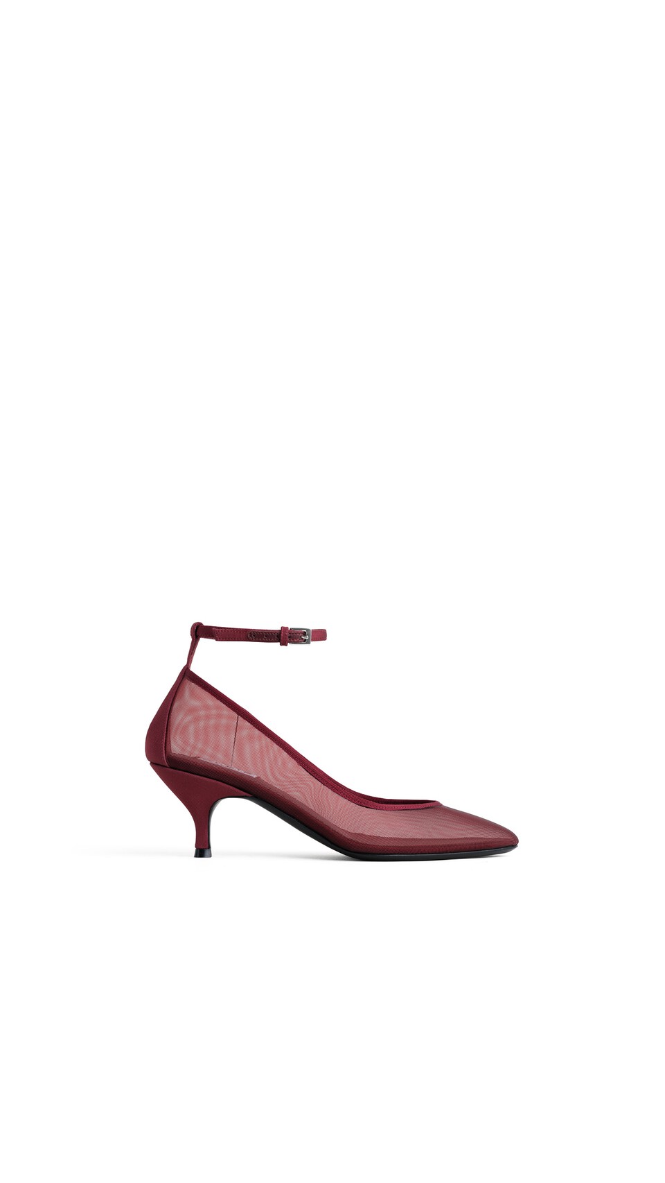 ALA&Iuml;A STRAPPY PUMPS IN MESH BORDEAUX