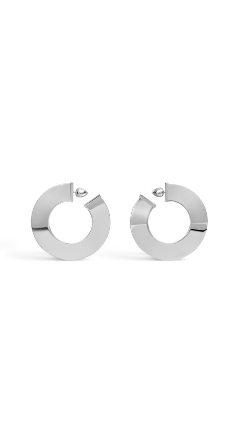 ALA&Iuml;A BLADE HOOPS  WHITE SILVER
