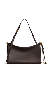 DARK BROWN - ALA&Iuml;A LE CLICK POCKET 35 BAG IN CALFSKIN