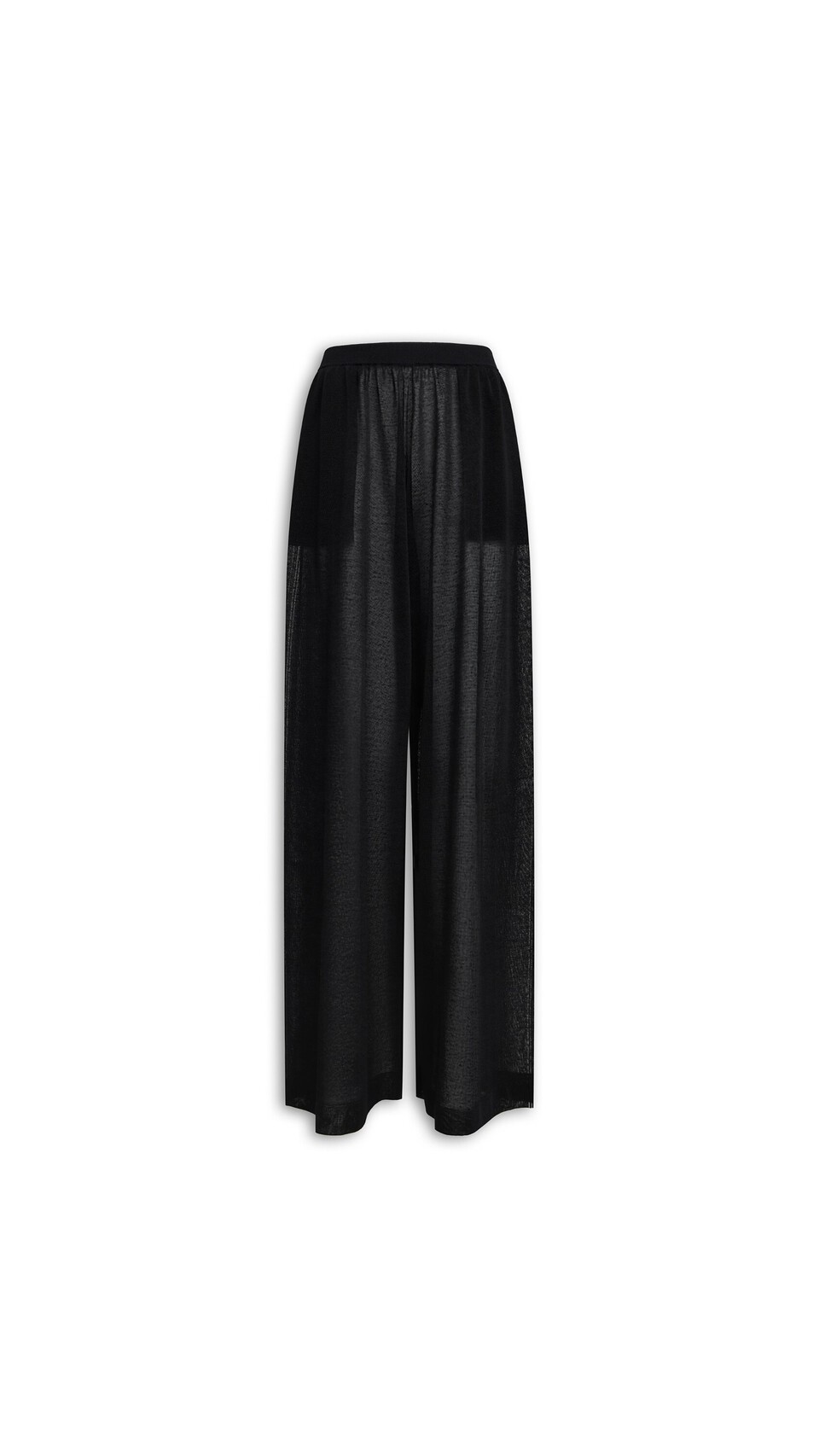 ALA&Iuml;A FLUID SILK LINEN PANTS BLACK