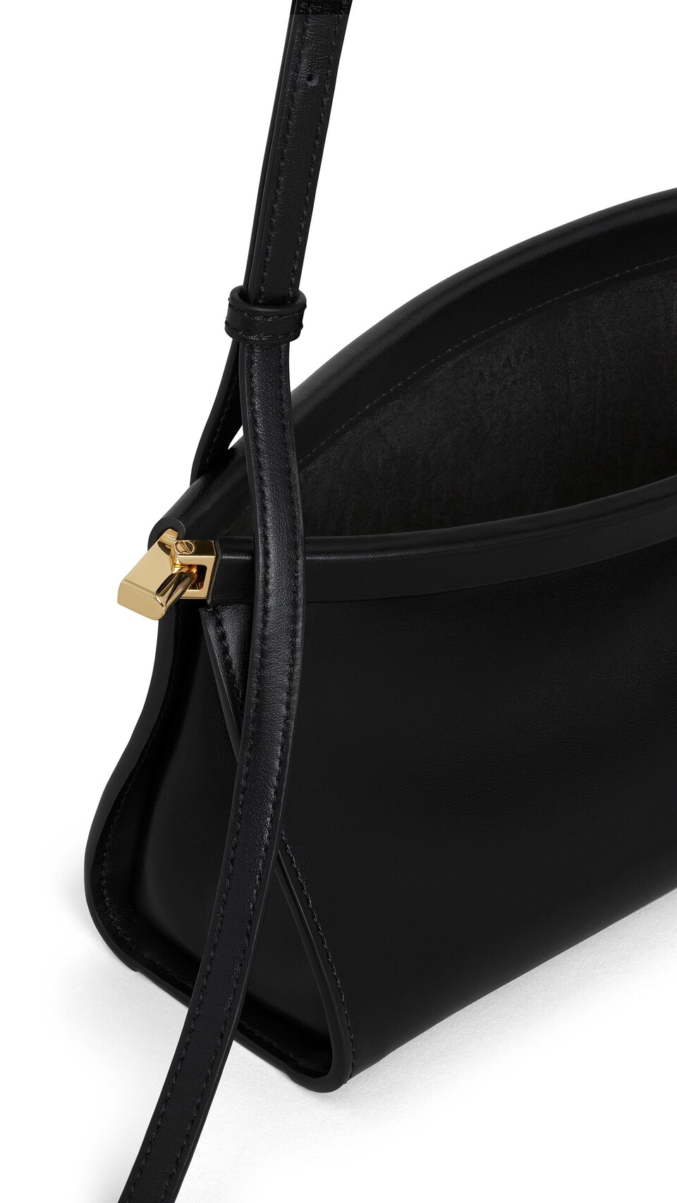 ALA&Iuml;A LE CLICK EAST WEST SMALL BAG IN CALFSKIN BLACK - View 3