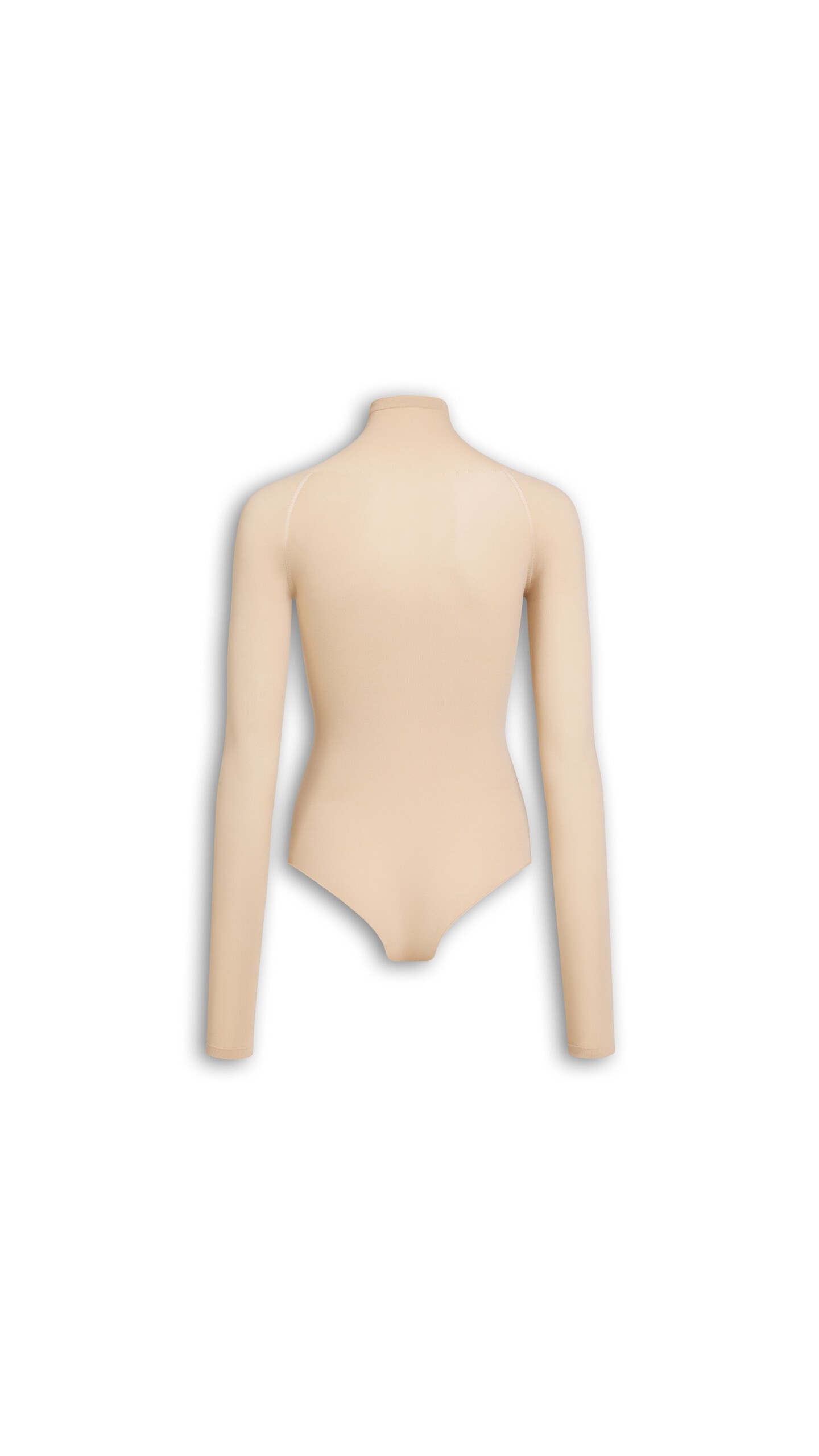 ALA&Iuml;A HIGH NECK SECOND-SKIN KNIT BODYSUIT BEIGE - View 5