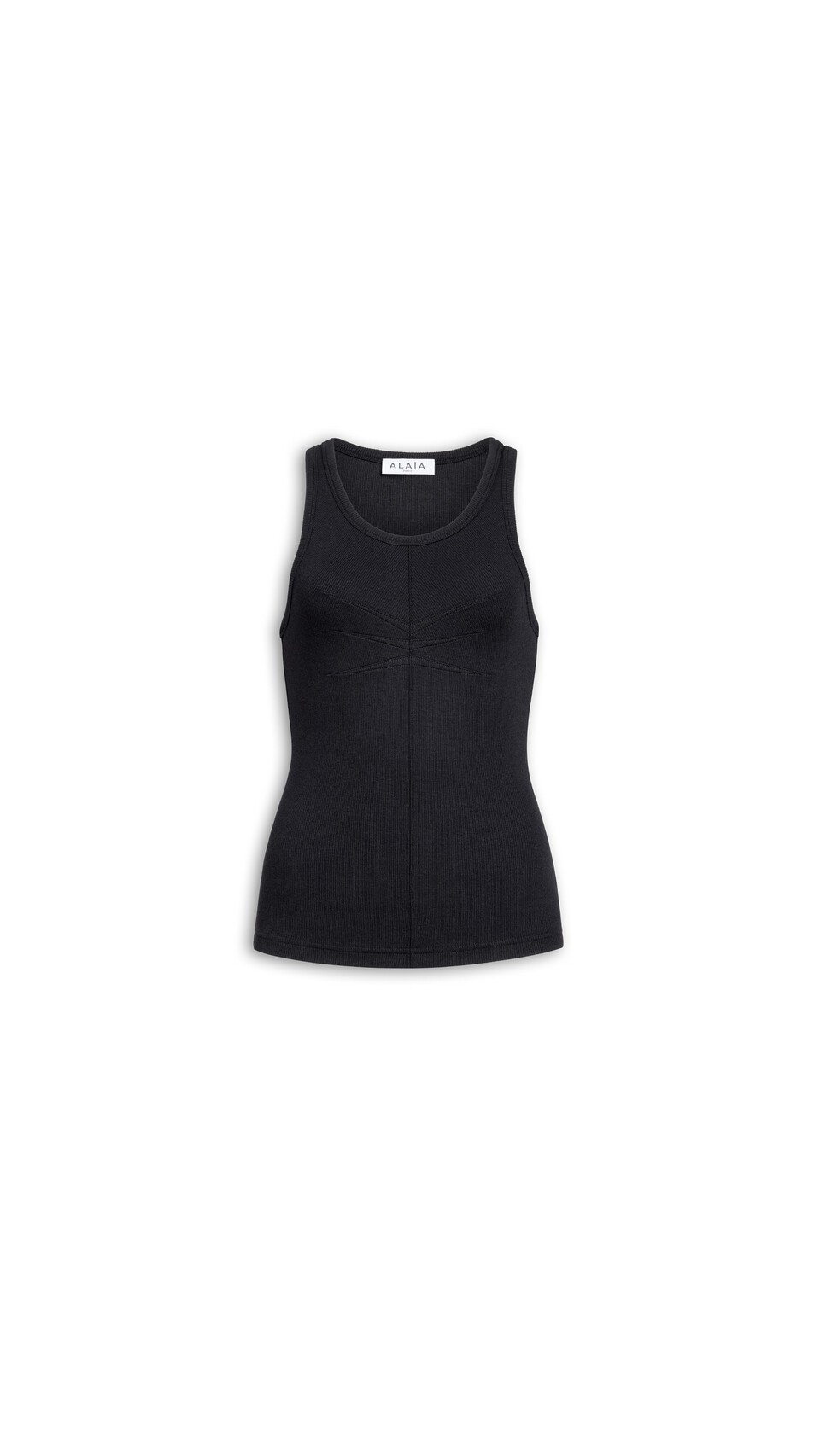 ALA&Iuml;A DARTS COTTON TANK TOP BLACK