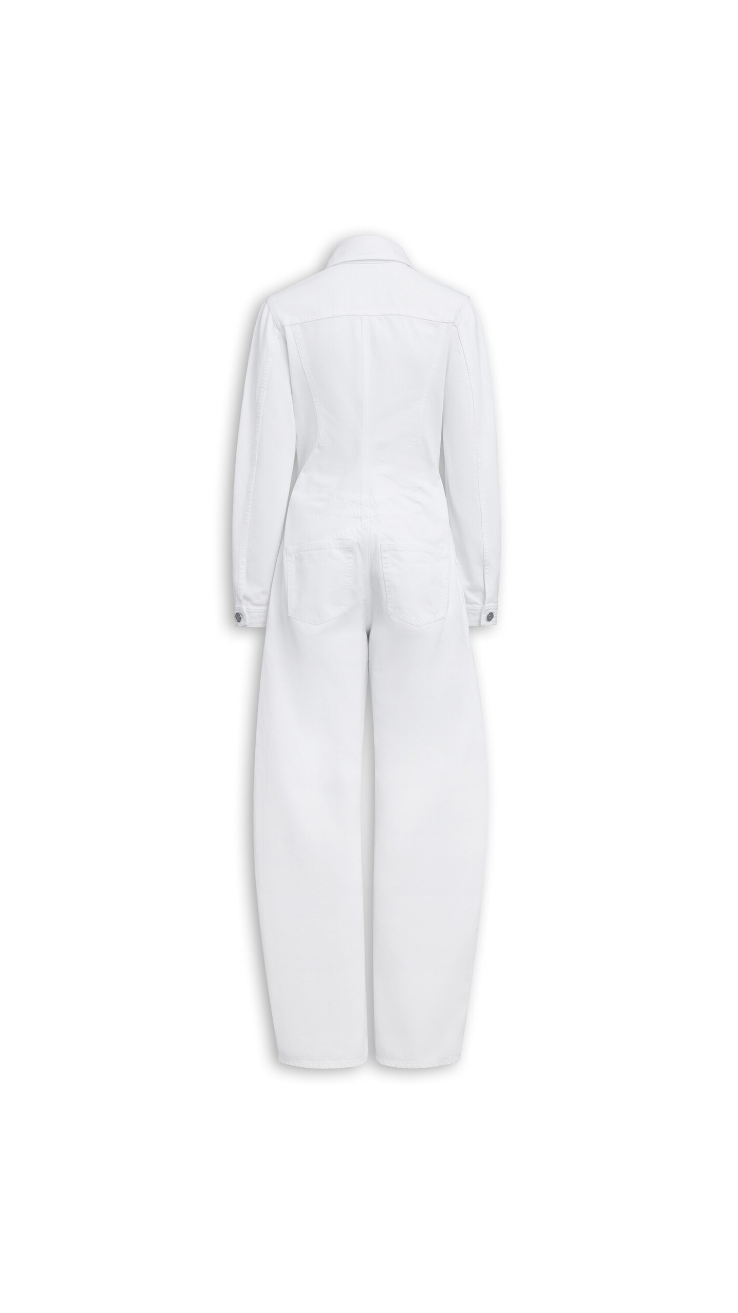 ALA&Iuml;A ROUND DENIM JUMPSUIT WHITE - View 2