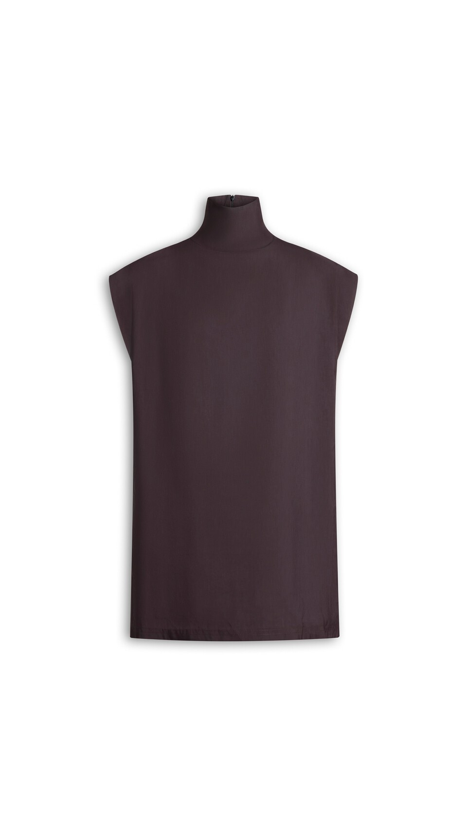 ALA&Iuml;A POPLIN HIGH NECK TOP EGGPLANT