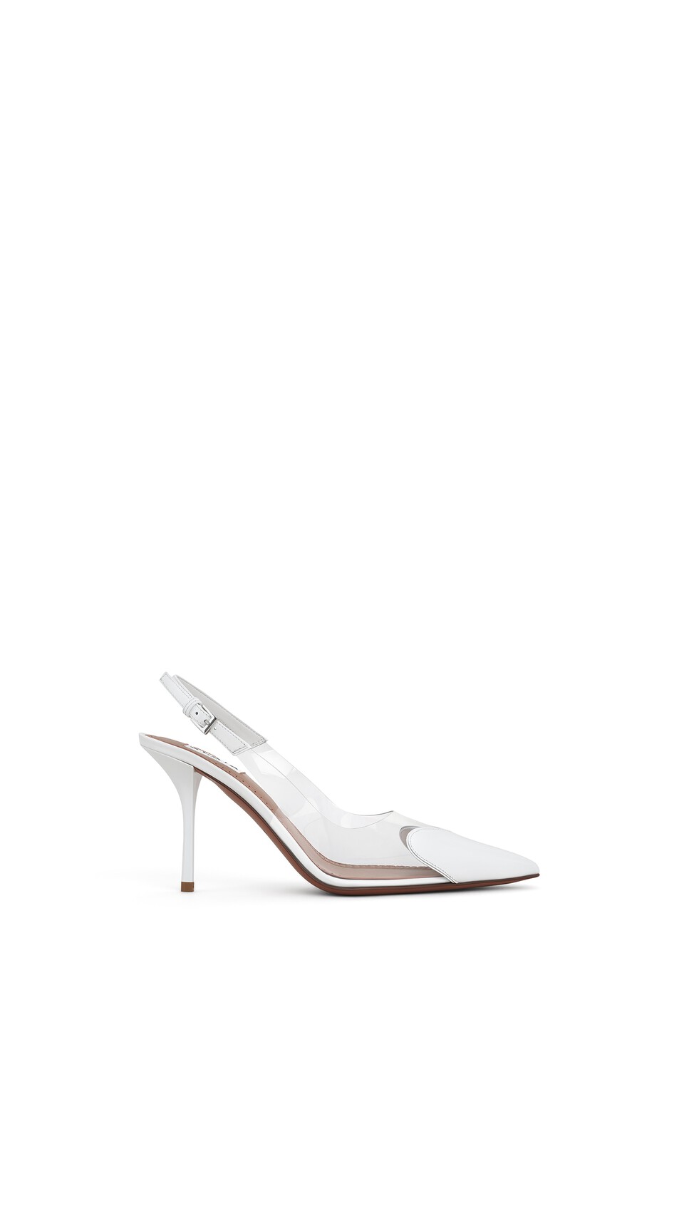 ALA&Iuml;A LE C&OElig;UR SLINGBACKS IN PATENT LEATHER  OPTICAL WHITE