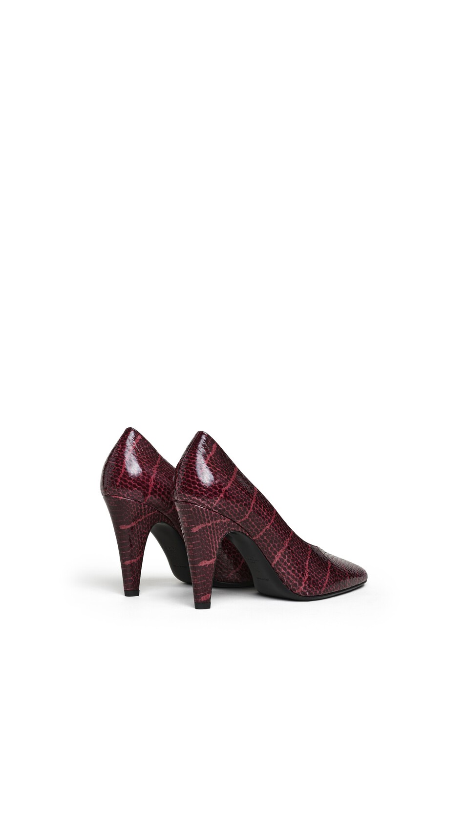 ALA&Iuml;A CONE PUMPS IN AYERS LEATHER BORDEAUX - View 3