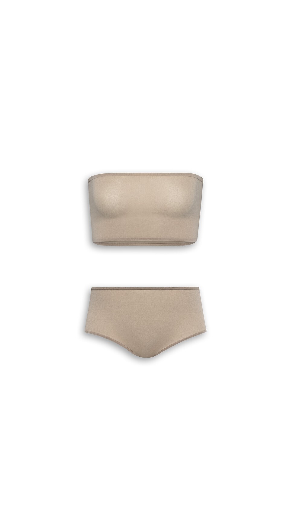 ALA&Iuml;A SECOND-SKIN KNIT LINGERIE SET BEIGE