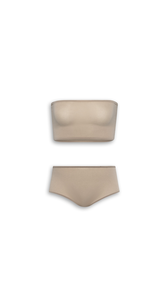 BEIGE - ALA&Iuml;A SECOND-SKIN KNIT LINGERIE SET