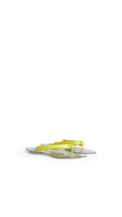 ALA&Iuml;A INVISIBLE THONG IN SATIN LEMON YELLOW - View 2