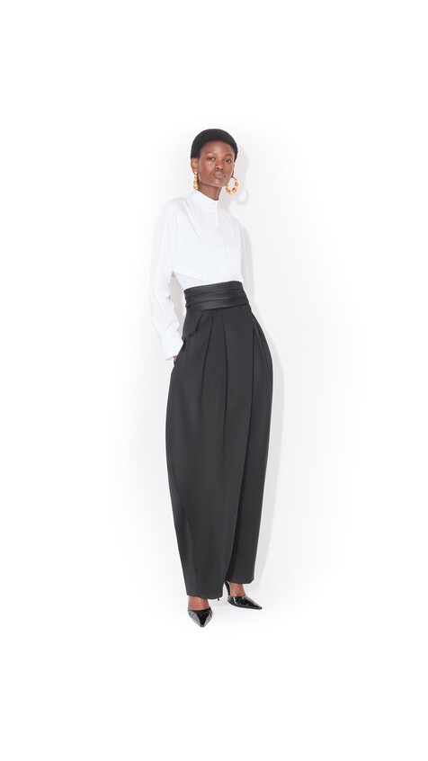 ALA&Iuml;A LAYER COTTON POPLIN SHIRT WHITE - View 2