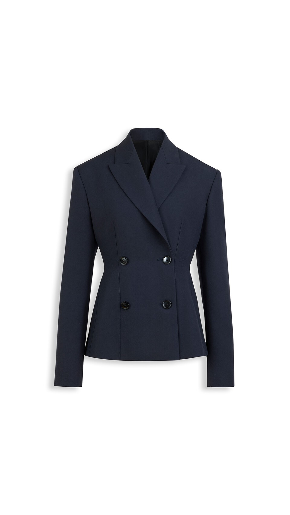 ALA&Iuml;A LIGHT WOOL DOUBLE-BREASTED JACKET MIDNIGHT