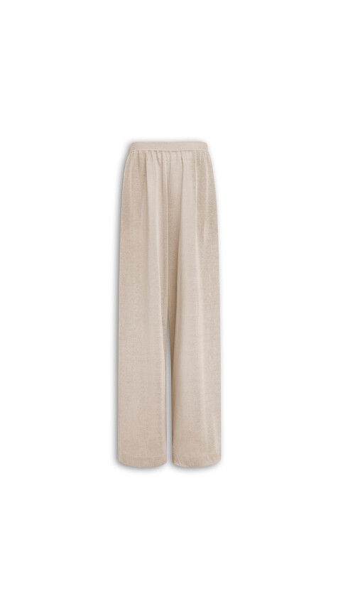 ALA&Iuml;A HOSE AUS FLIEẞENDEM SEIDENLEINEN BEIGE