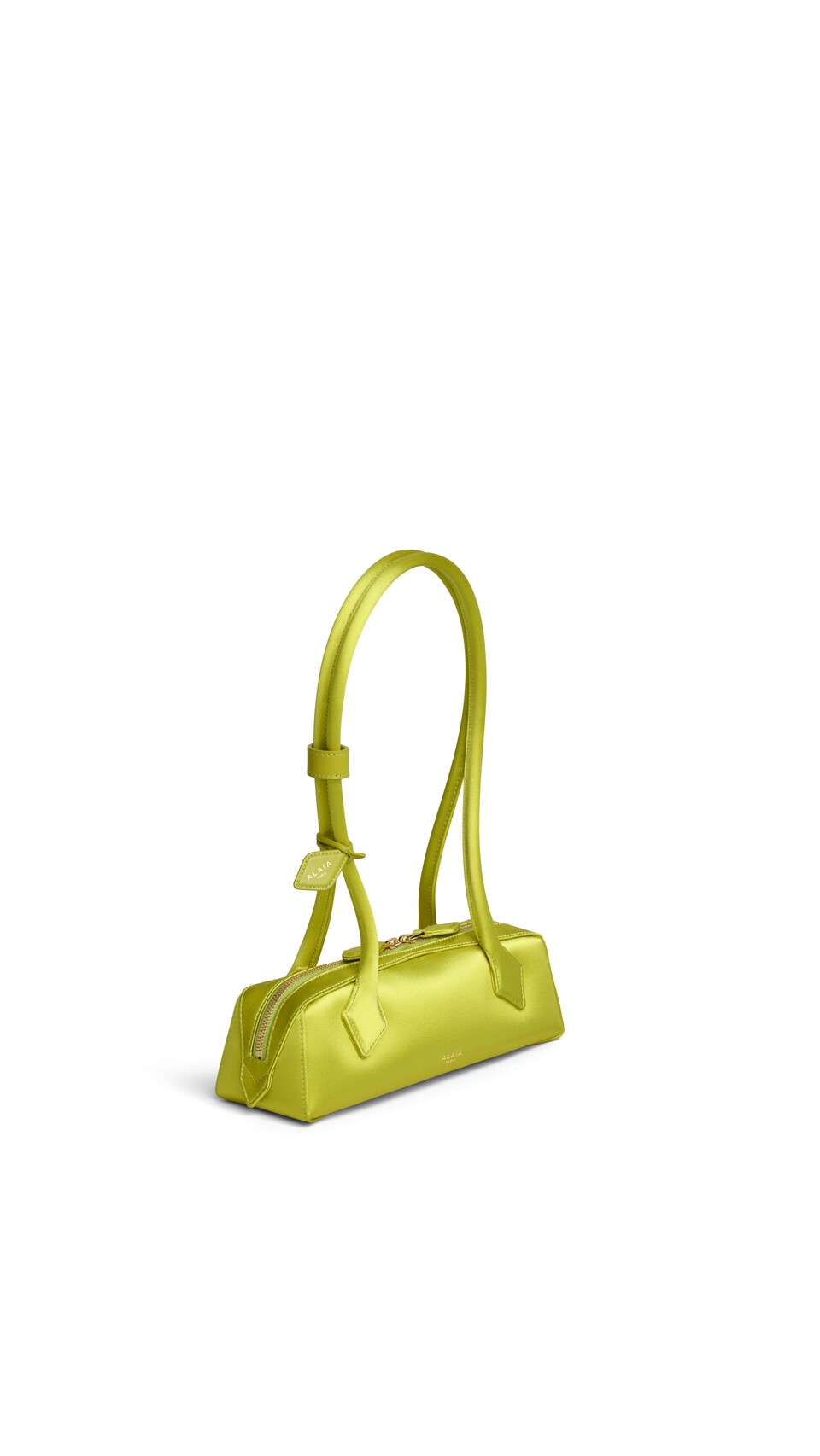 ALA&Iuml;A LE TECKEL SMALL BAG IN SATIN LIME - View 2