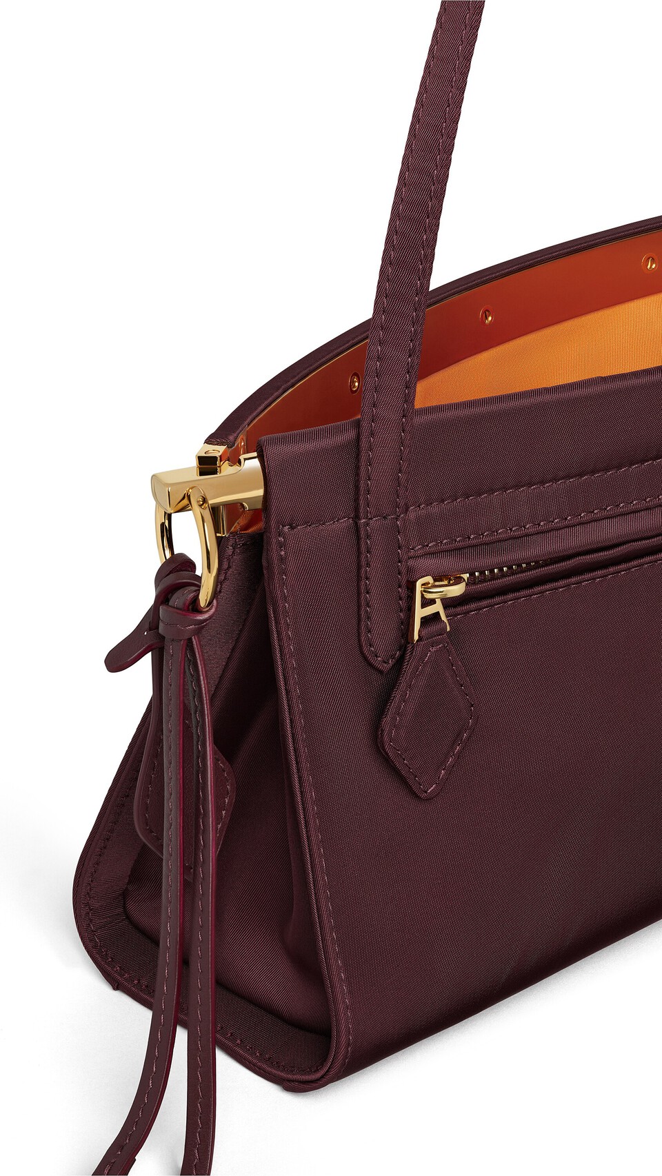 ALA&Iuml;A LE CLICK EAST WEST MEDIUM BAG IN NYLON GARNET RED - View 3