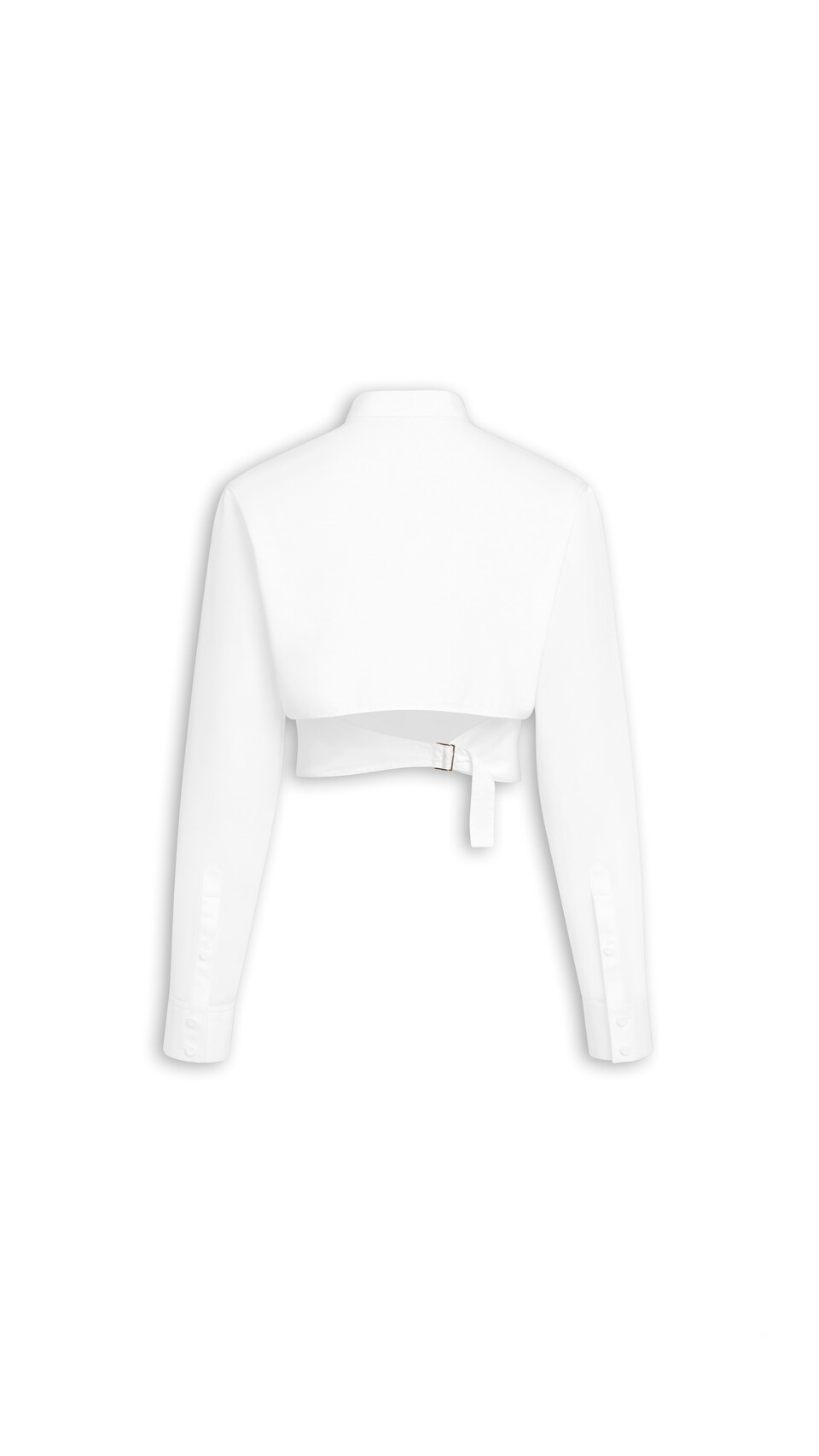 ALA&Iuml;A CROPPED  COTTON POPLIN SHIRT WHITE - View 5
