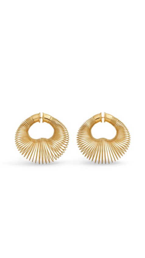 ALA&Iuml;A SPIRAL HOOP EARRINGS YELLOW GOLD METALS