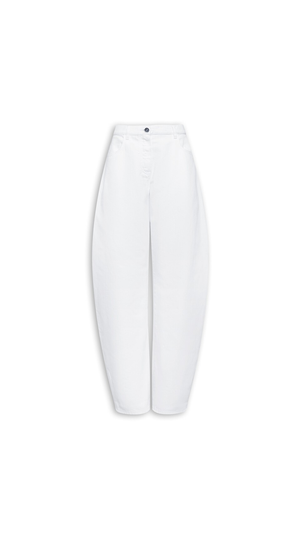 ALA&Iuml;A LOW-WAIST ROUND JEANS WHITE