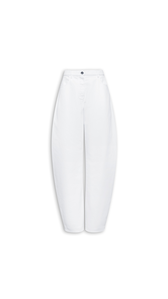 WHITE - ALA&Iuml;A LOW-WAIST ROUND JEANS